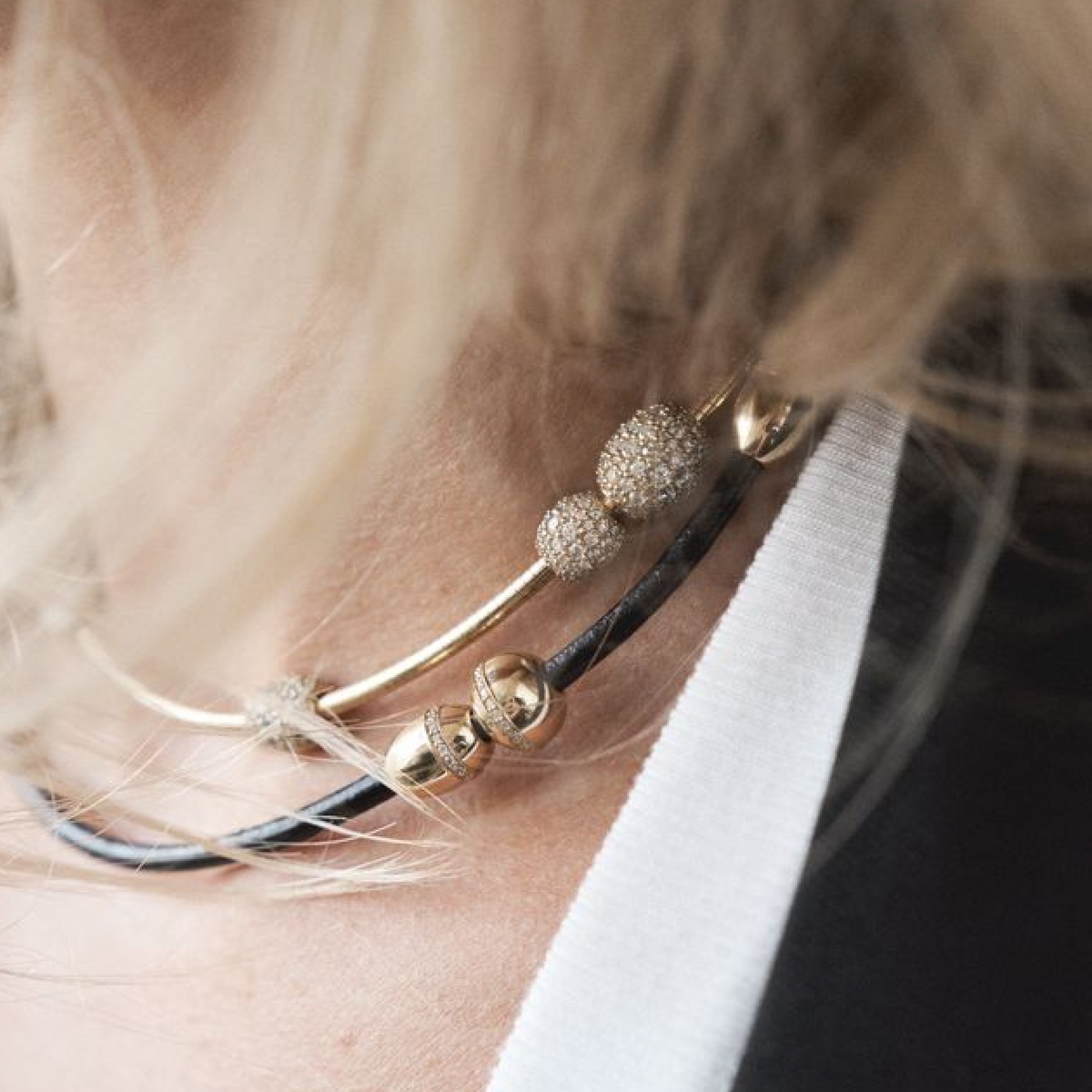 Leather Bead Choker