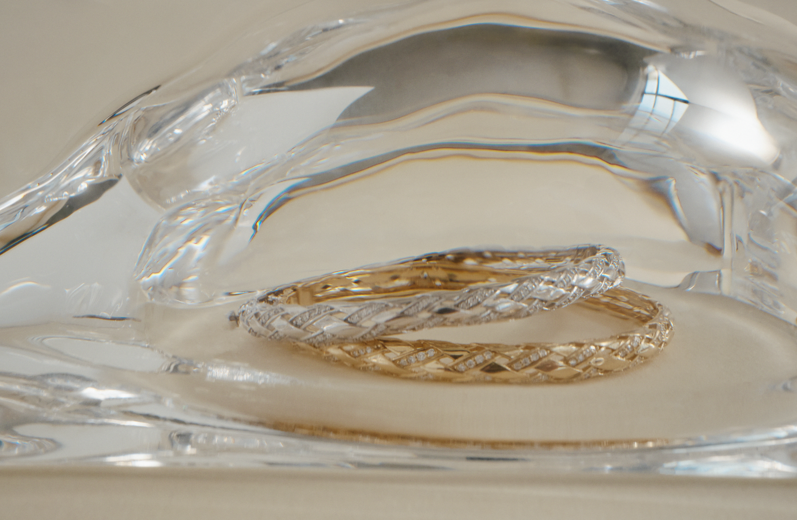Woven Bangle, Pave
